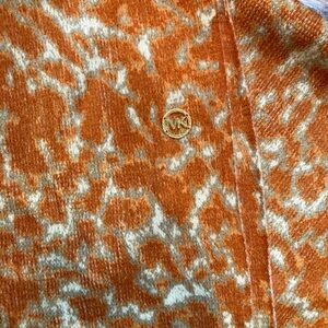 Michael Kors Burnt Orange and Gray Knit Scarf